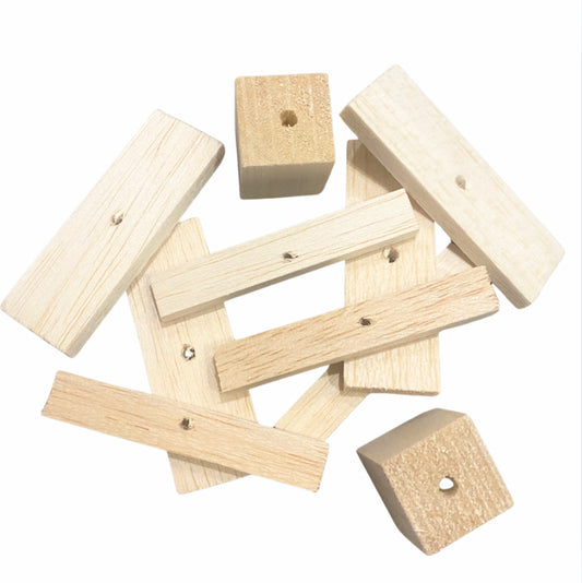 Balsa cubes - Pack of 10 assorted
